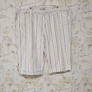 IZOD Striped Pastel Bermuda Shorts/Capris